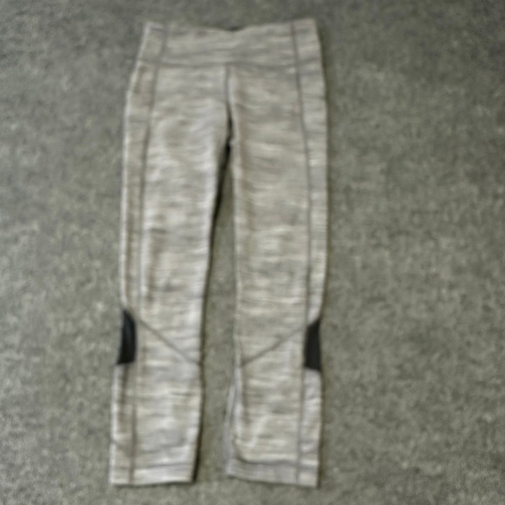 Lululemon Leggings Womens Size 4 Gray Space Dye Mesh Crop Athletic Yoga Pants